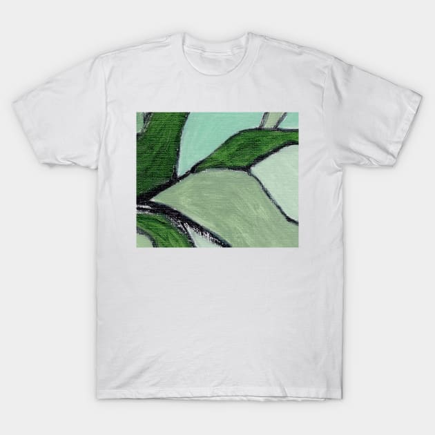 Mint Green Abstract Art T-Shirt by Go Abstract Art